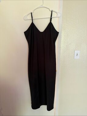 Banana Republic Black Slip Midi Dress